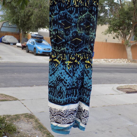 ANGIE SUN DRESS SZ SMALL BLUE BLACK - Picture 7 of 9